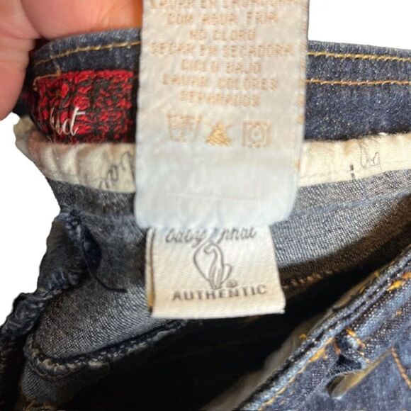 Baby Phat Vintage Retro Women's Cropped Carpenter Jeans with Gold Detail Size 9 - Picture 10 of 10